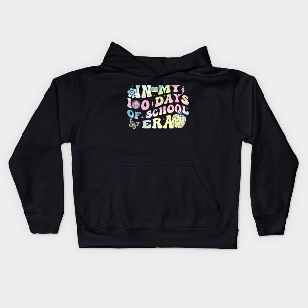 In My 100 Days of School Era Retro Smile 100th Day of School Kids Hoodie by davidwhite